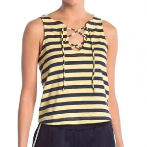 FRAME Striped Lace-Up Tank Top‎ Size Large